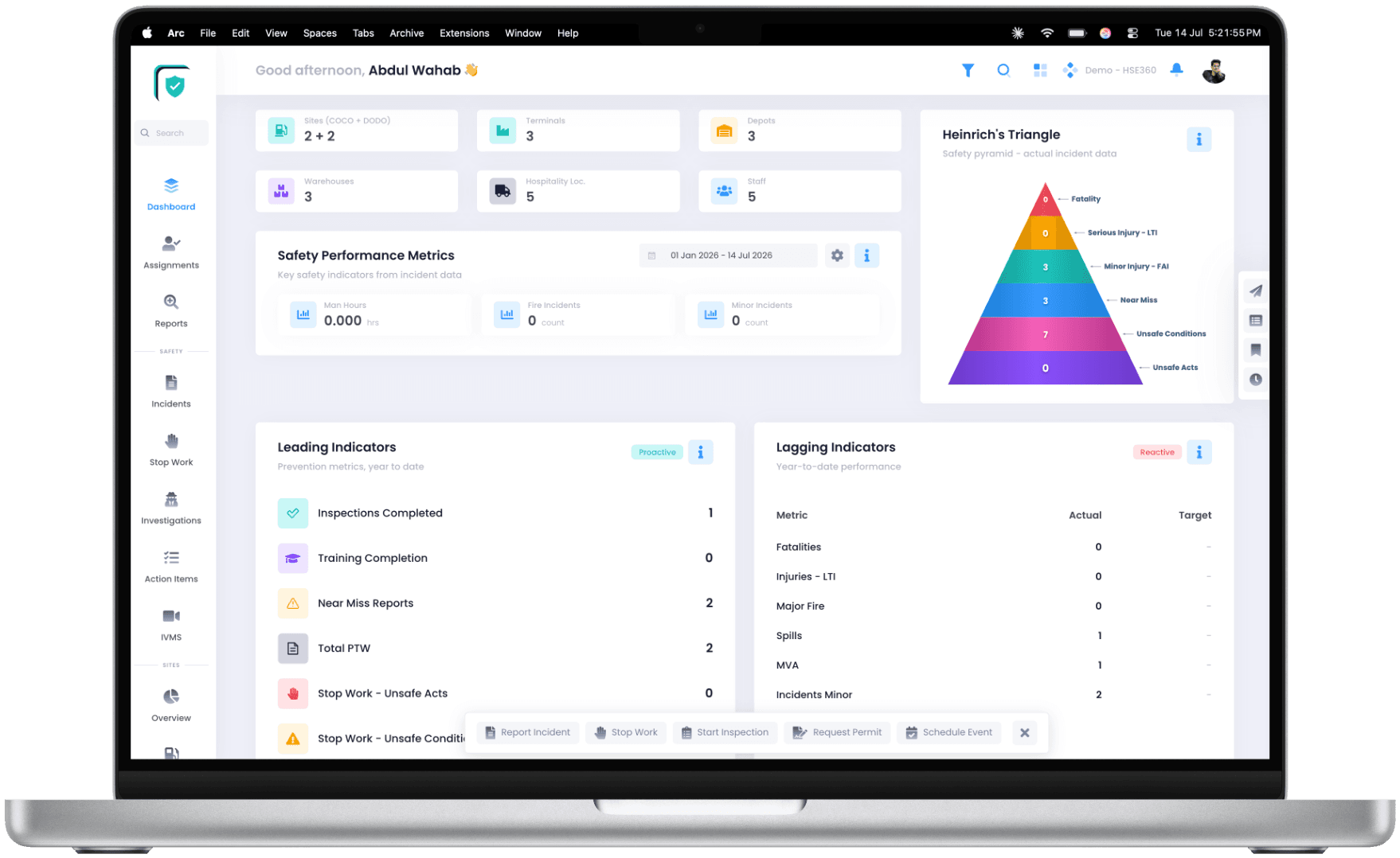 HSE360 dashboard